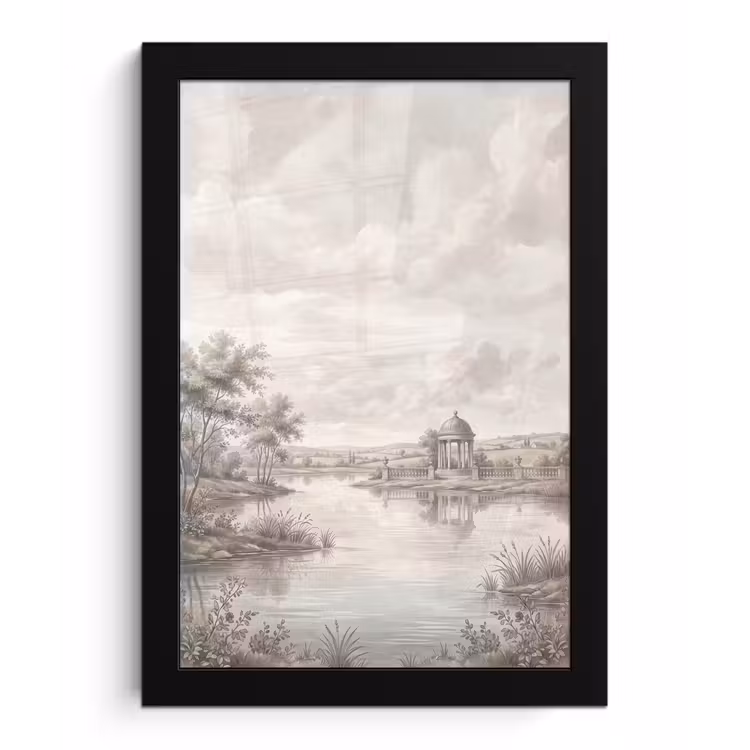 Landschap - Water - Natuur - Sepia fotolijst zwart zonder passe partout klein -3d