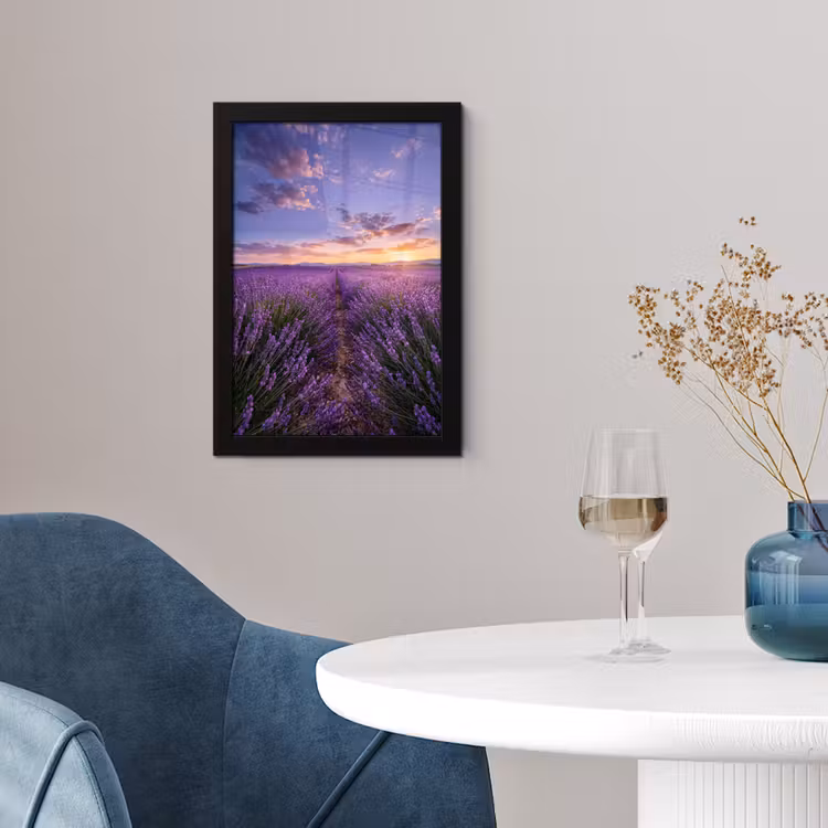 Lavendel - Veld - Natuur - Paars fotolijst zwart zonder passe partout klein -sfeer4