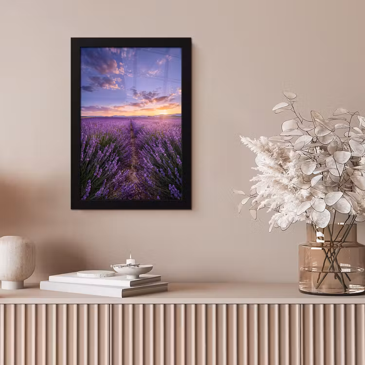 Lavendel - Veld - Natuur - Paars fotolijst zwart zonder passe partout klein -sfeer5