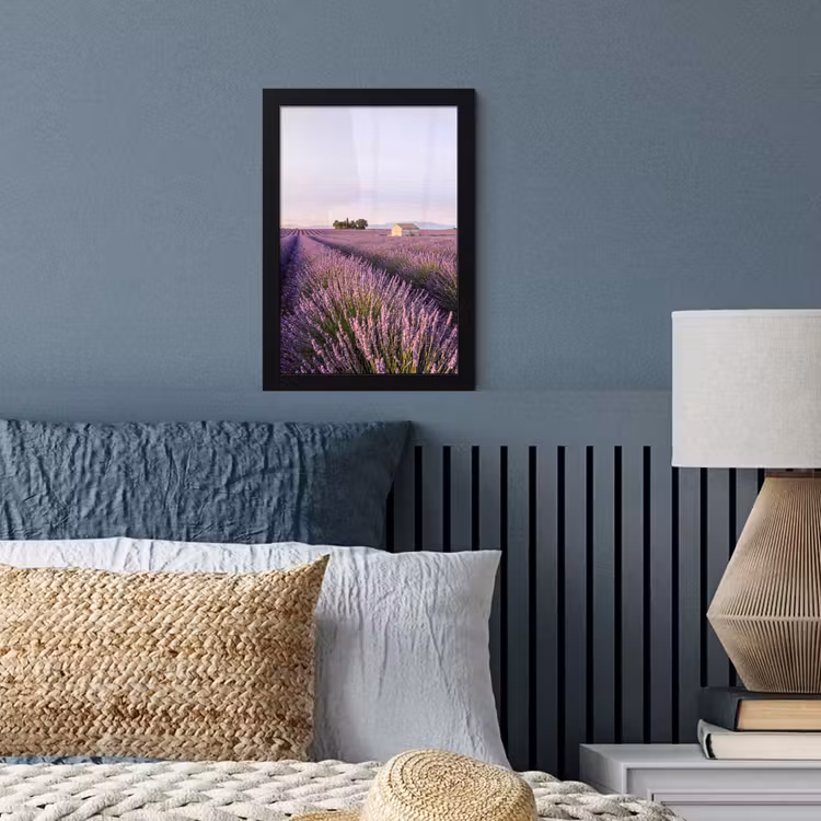 Lavendel - Landschap - Sereen - Paars fotolijst zwart zonder passe partout klein -sfeer3