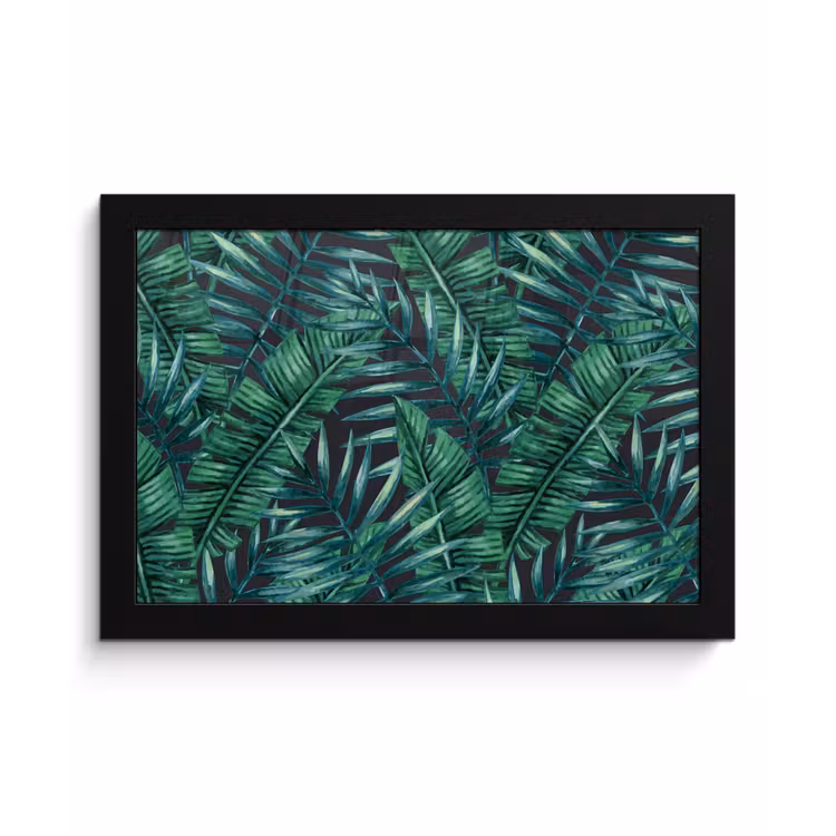 Bladeren - Tropisch - Jungle - Natuur fotolijst zwart zonder passe partout klein -3d