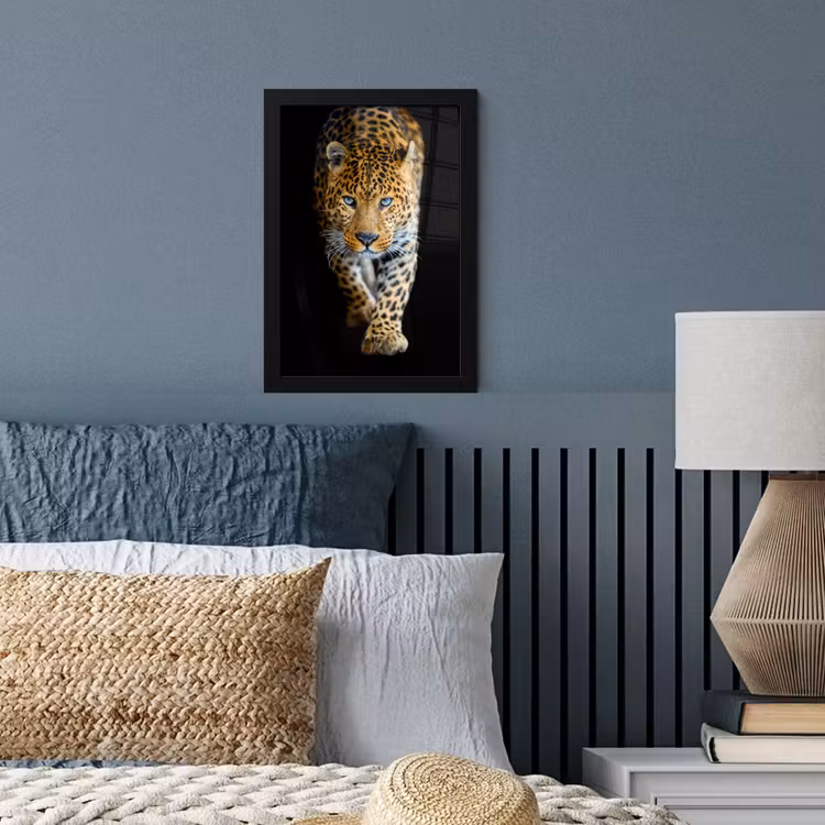 Luipaard - Dieren - Portret - Wilde dieren - Zwart fotolijst zwart zonder passe partout klein -sfeer3