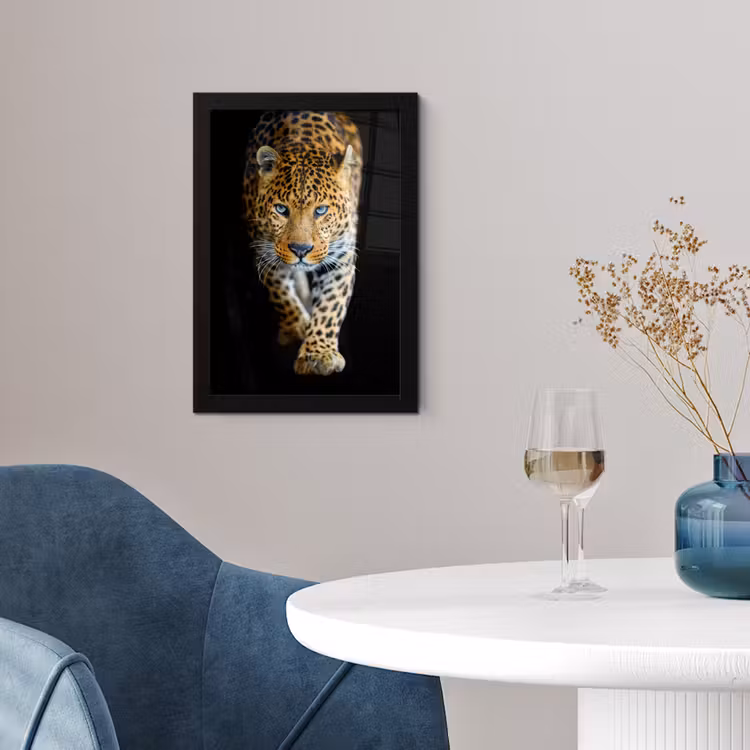 Luipaard - Dieren - Portret - Wilde dieren - Zwart fotolijst zwart zonder passe partout klein -sfeer4
