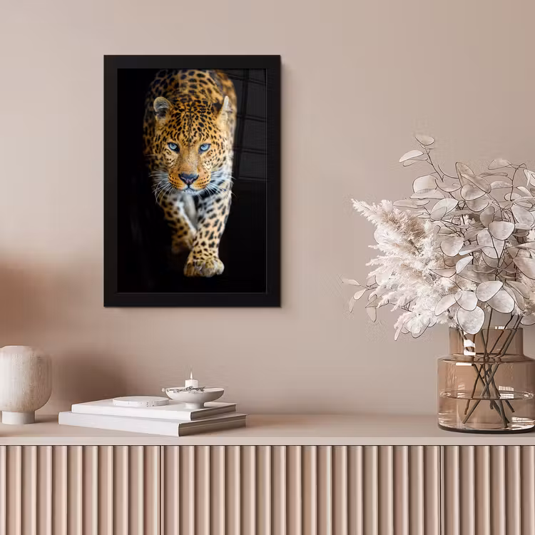 Luipaard - Dieren - Portret - Wilde dieren - Zwart fotolijst zwart zonder passe partout klein -sfeer5