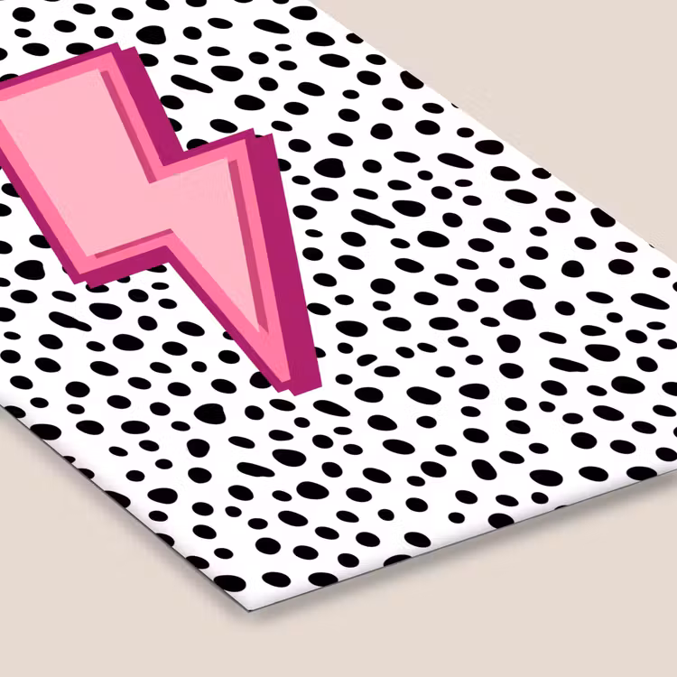 Bliksem - Roze - Stippen fotolijst zwart zonder passe partout klein -zsfeer6