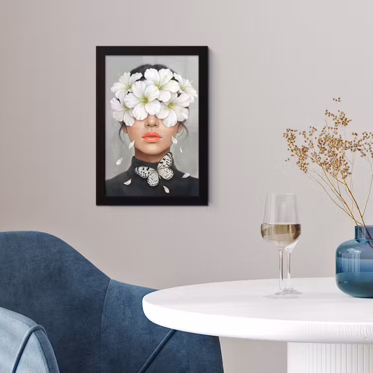 Lelies - Portret - Wit fotolijst zwart zonder passe partout klein -sfeer4