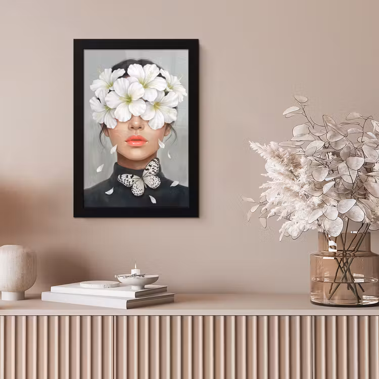Lelies - Portret - Wit fotolijst zwart zonder passe partout klein -sfeer5
