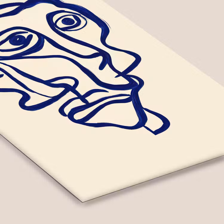 Lijntekening - Overlappende gezichten - Donkerblauw fotolijst zwart zonder passe partout klein -zsfeer6