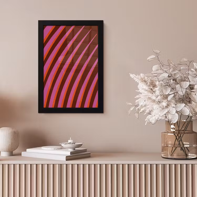 Lijnen - Rood - Beweging fotolijst zwart zonder passe partout klein -sfeer5
