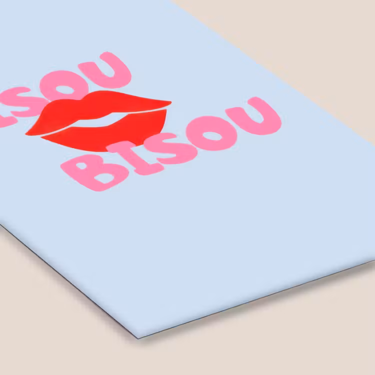 Lippen - Bisou - Blauw fotolijst zwart zonder passe partout klein -zsfeer6