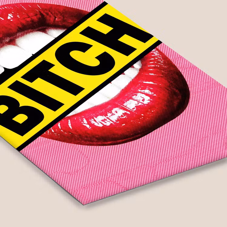 Lippen - Tekst - Kleurrijk fotolijst zwart zonder passe partout klein -zsfeer6