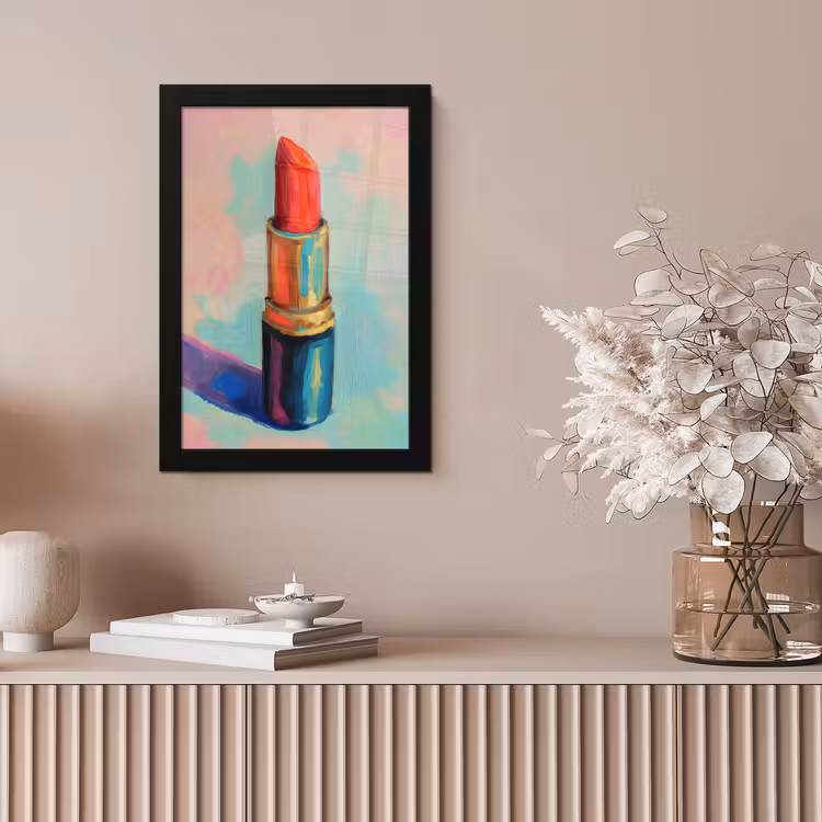 Lippenstift - Rood - Penseelstreken fotolijst zwart zonder passe partout klein -sfeer5