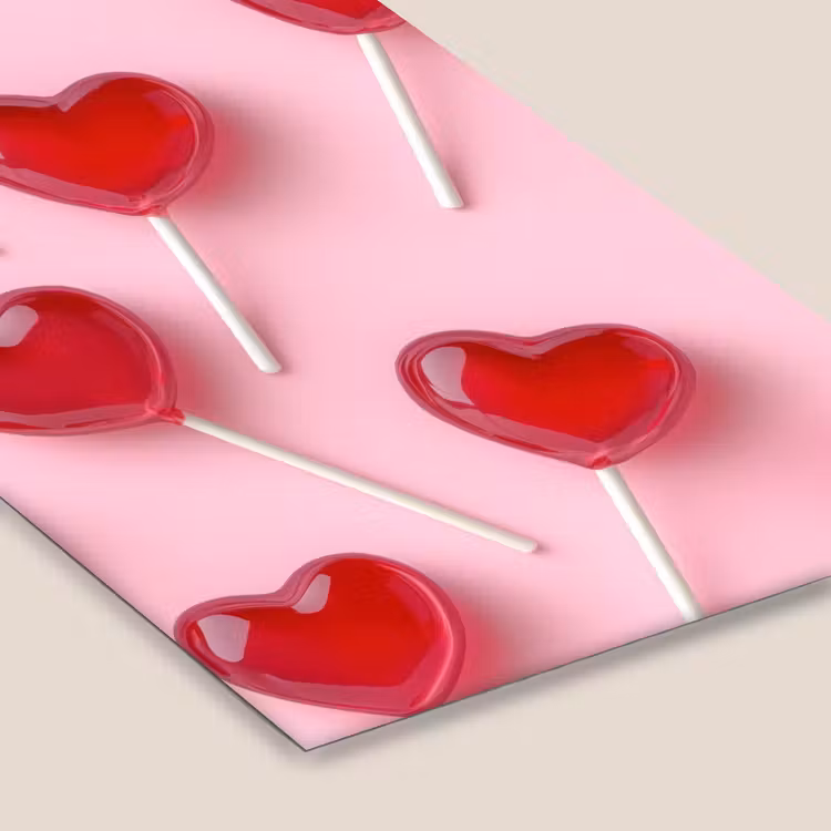 Lollies - Hartjes - Roze fotolijst zwart zonder passe partout klein -zsfeer6