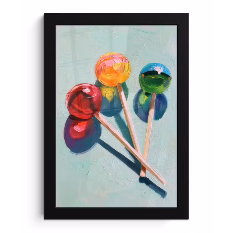 Lollys - Schaduw - Drie - Blauw fotolijst zwart zonder passe partout klein -3d