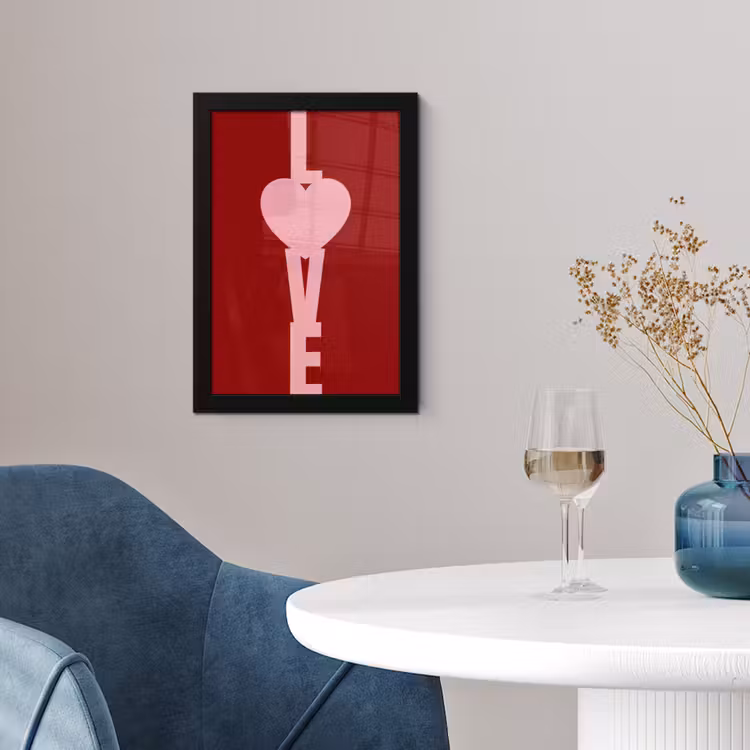 Love - Hart - Rood fotolijst zwart zonder passe partout klein -sfeer4