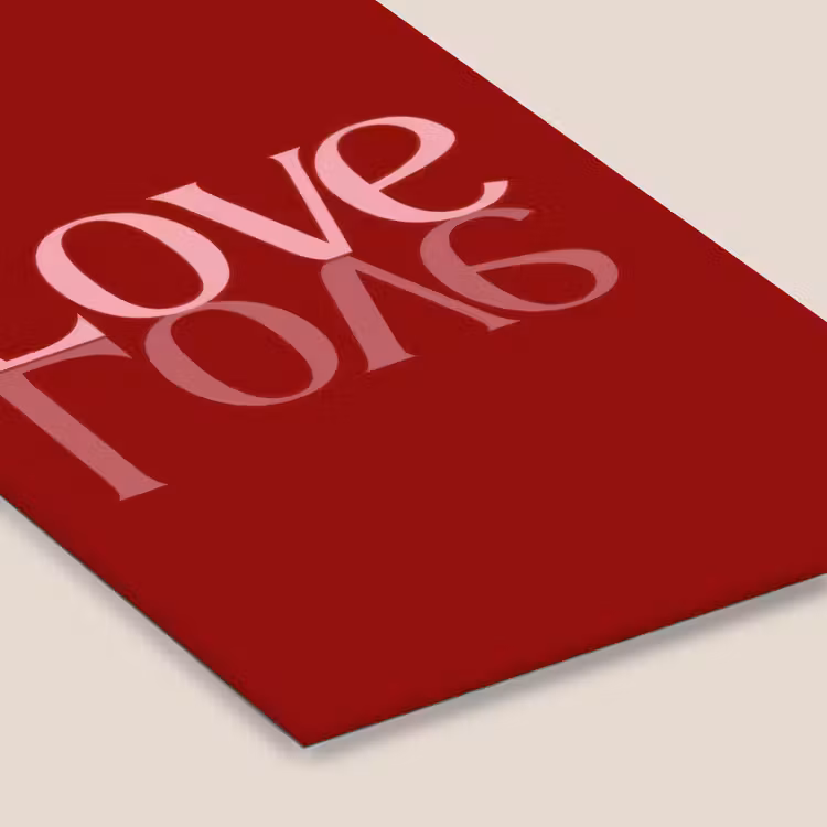 Love - Spiegeling - Rood fotolijst zwart zonder passe partout klein -zsfeer6
