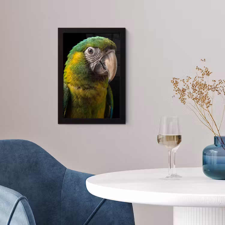 Ara - Portret - Groen fotolijst zwart zonder passe partout klein -sfeer4