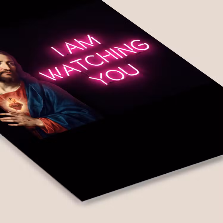 Man - Tekst - Neon fotolijst zwart zonder passe partout klein -zsfeer6