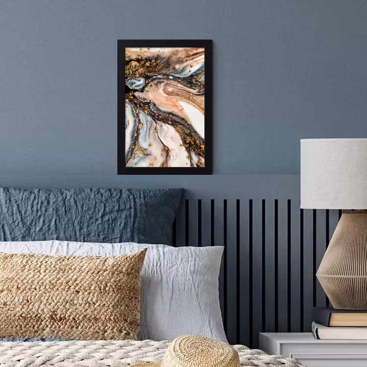 Marmerlook - Goud - Zwart - Glitter - Chic fotolijst zwart zonder passe partout klein -sfeer3