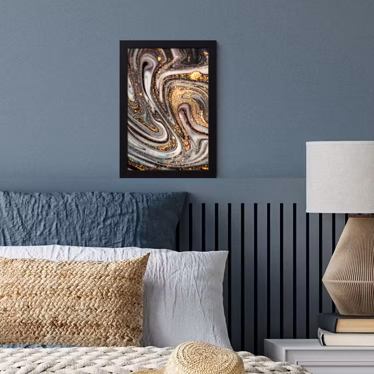Marmerlook - Goud - Glitter - Luxe - Marmer - Wit fotolijst zwart zonder passe partout klein -sfeer3