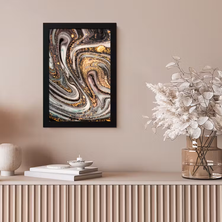 Marmerlook - Goud - Glitter - Luxe - Marmer - Wit fotolijst zwart zonder passe partout klein -sfeer5