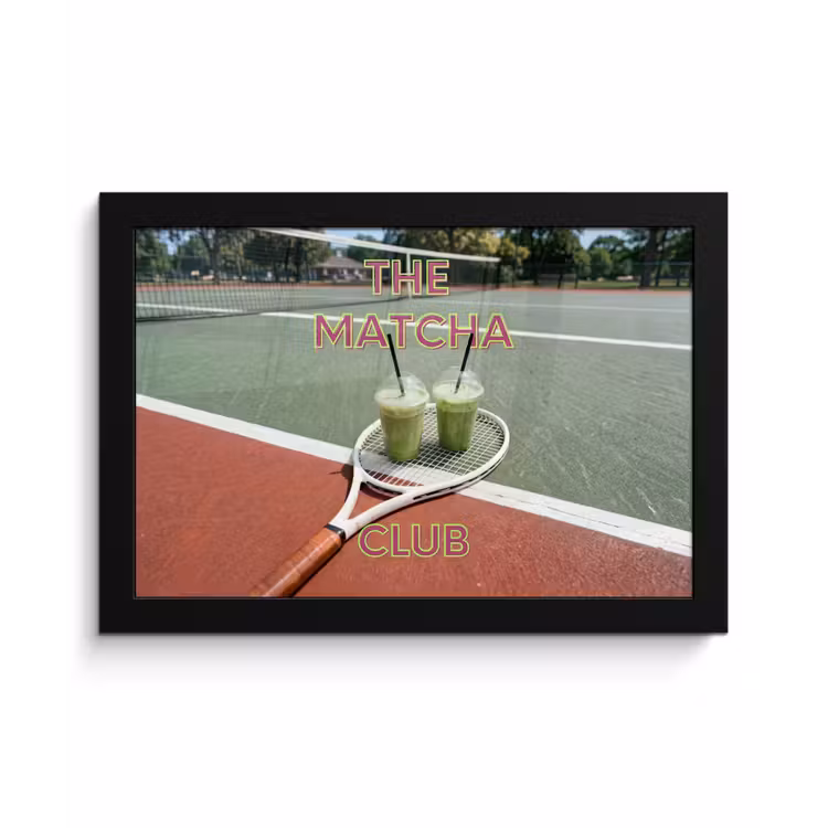 Matcha Club - Tennis - Matcha fotolijst zwart zonder passe partout klein -3d