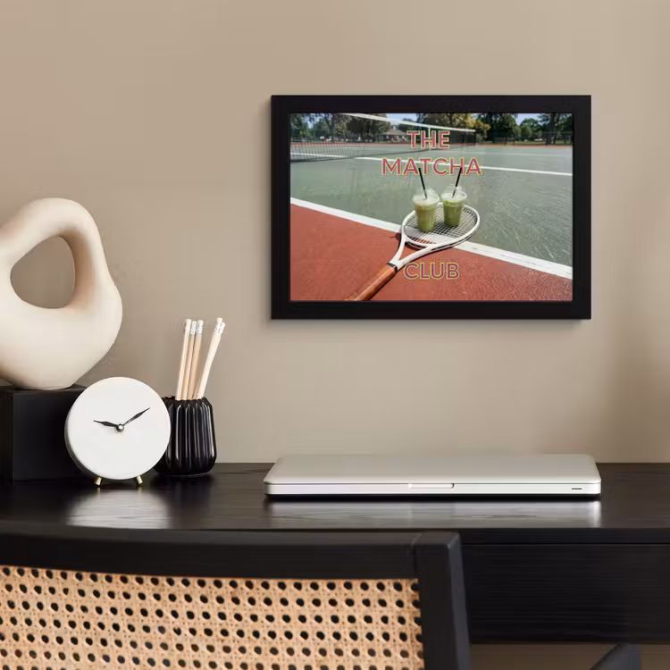 Matcha Club - Tennis - Matcha fotolijst zwart zonder passe partout klein -sfeer1