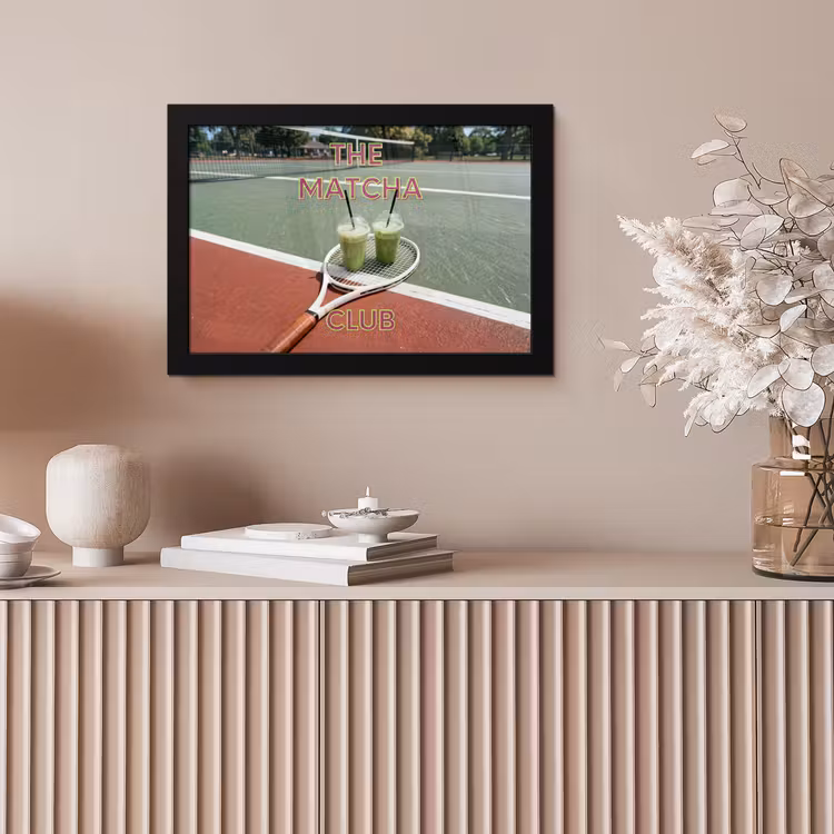 Matcha Club - Tennis - Matcha fotolijst zwart zonder passe partout klein -sfeer5