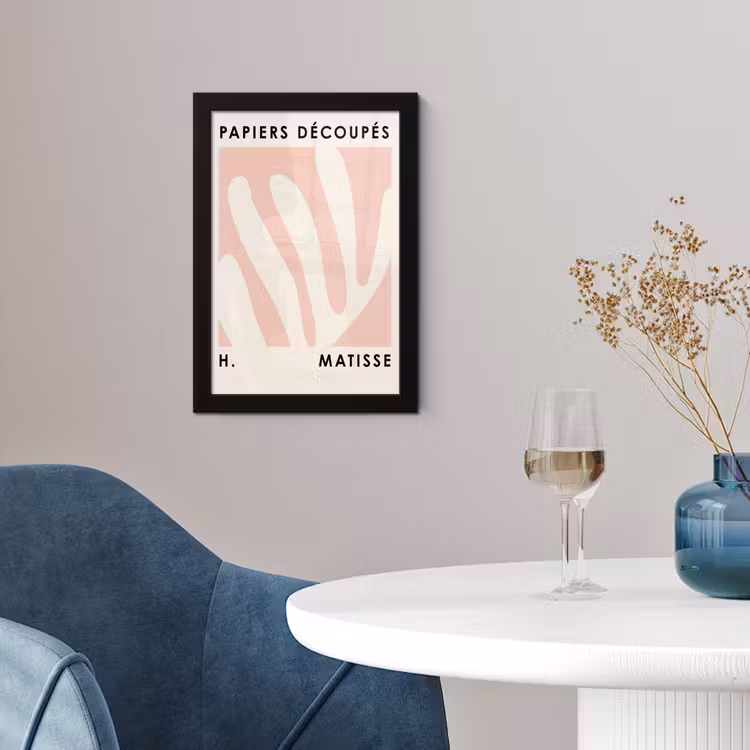 Matisse - Roze - Pastel - Abstract fotolijst zwart zonder passe partout klein -sfeer4