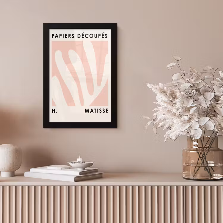 Matisse - Roze - Pastel - Abstract fotolijst zwart zonder passe partout klein -sfeer5