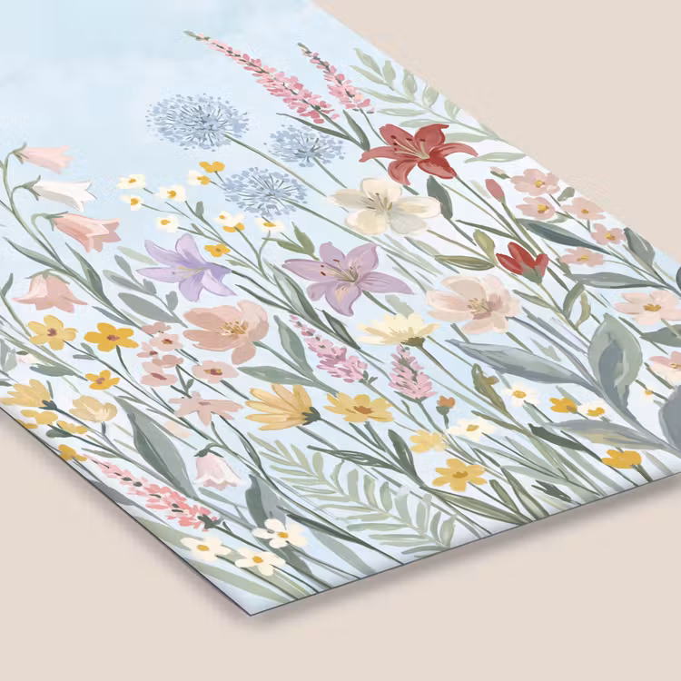 Weidebloemen - Illustratie - Kleurrijk fotolijst zwart zonder passe partout klein -zsfeer6