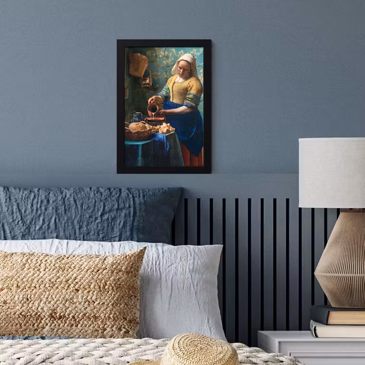 Melkmeisje - Amandelbloesem - Van Gogh - Vermeer - Schilderij - Oude meesters fotolijst zwart zonder passe partout klein -sfeer3