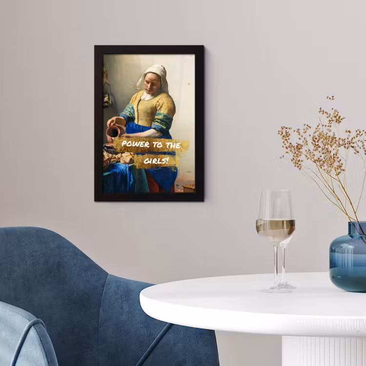 Melkmeisje - Goud - Quotes - Schilderij - Oude meesters fotolijst zwart zonder passe partout klein -sfeer4