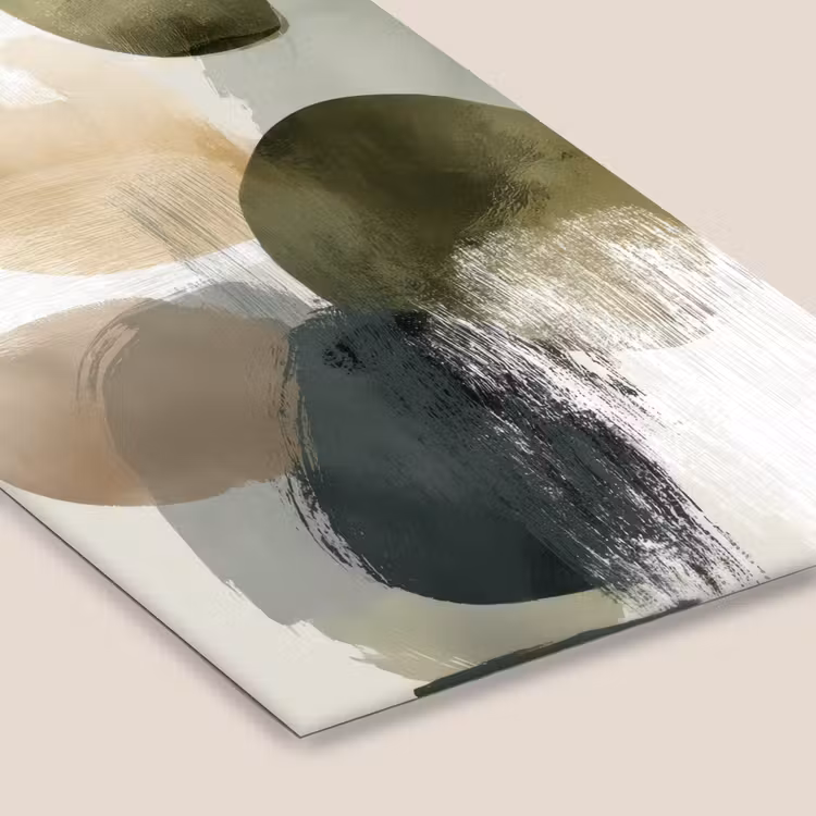 Minimalistisch - Cirkels - Penseelstreken - Beige fotolijst zwart zonder passe partout klein -zsfeer6