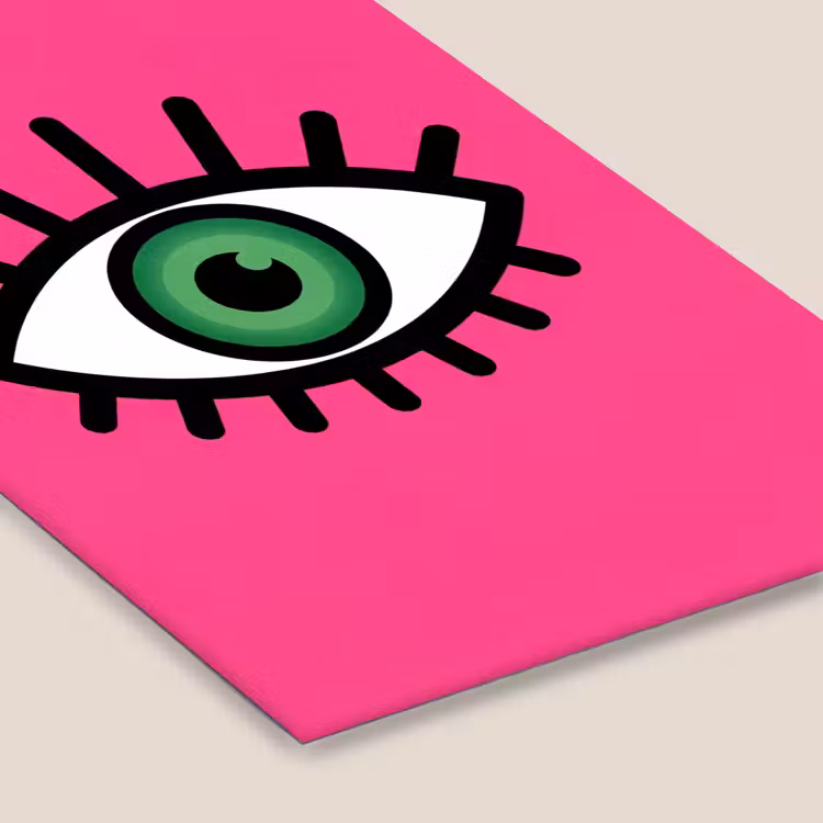 Minimalistisch - Oog - Roze fotolijst zwart zonder passe partout klein -zsfeer6