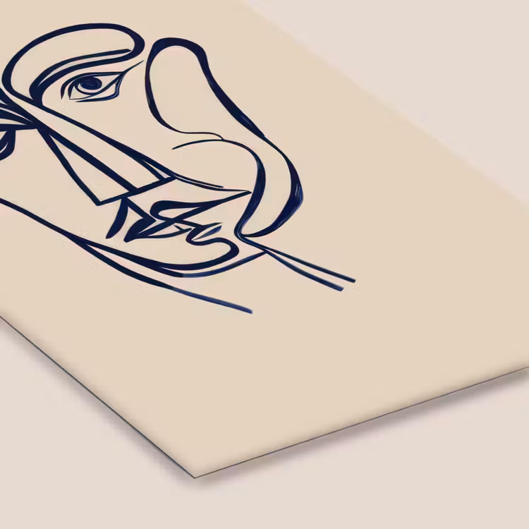 Minimalistisch - Lijnillustratie - Beige - Donkerblauw fotolijst zwart zonder passe partout klein -zsfeer6