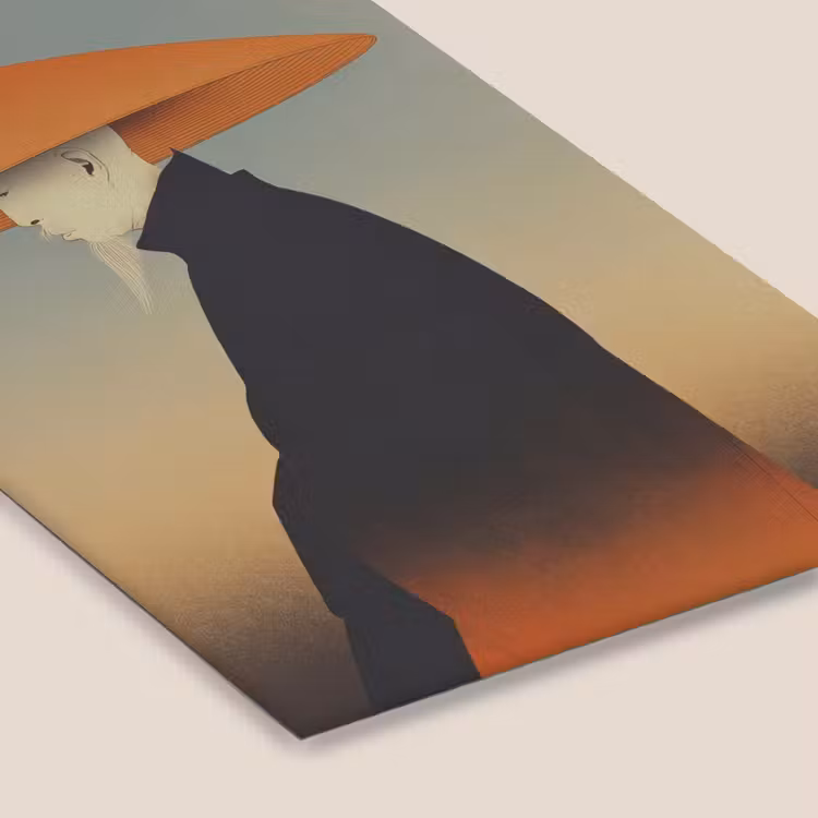 Minimalistisch - Silhouet - Oranje fotolijst zwart zonder passe partout klein -zsfeer6