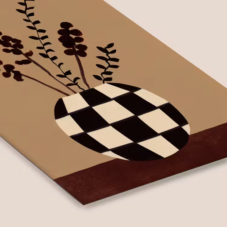Minimalistisch - Vaas - Bloemen - Bruin fotolijst zwart zonder passe partout klein -zsfeer6