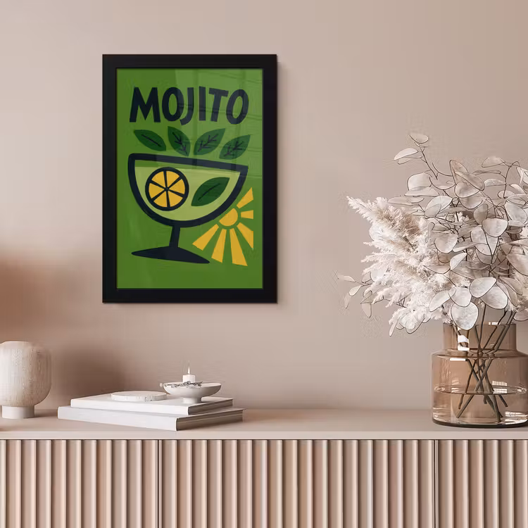 Mojito - Cocktail - Citroen - Groen fotolijst zwart zonder passe partout klein -sfeer5