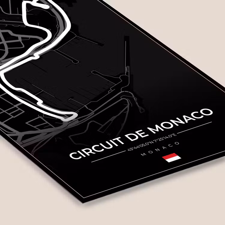 Monaco - Formule 1 - Circuit de Monaco - Racebaan - Circuit - Zwart fotolijst zwart zonder passe partout klein -zsfeer6