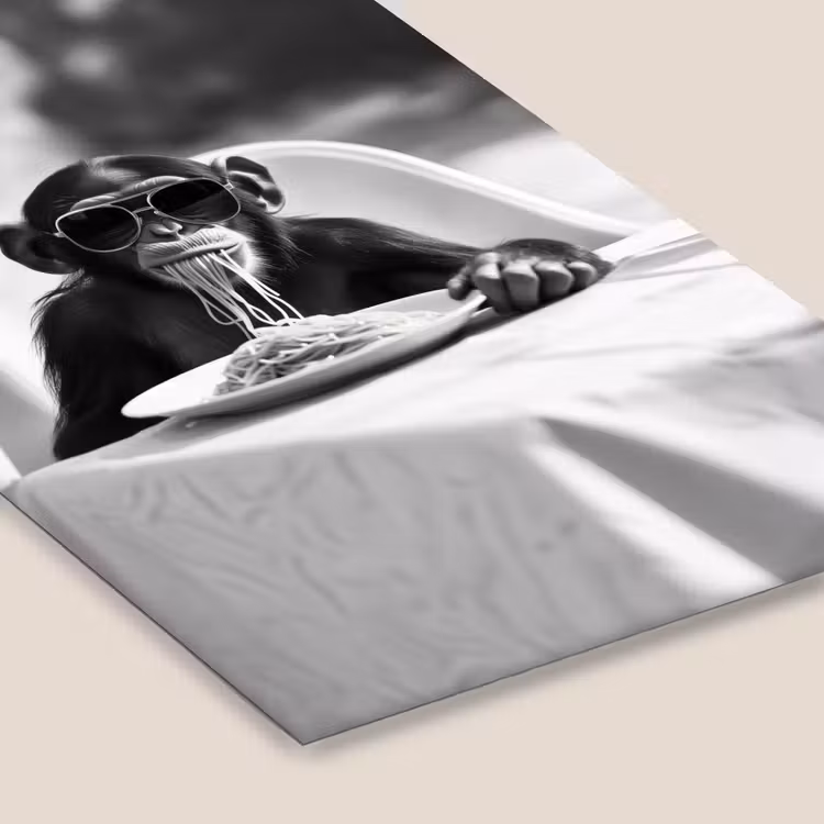 Aap - Spaghetti - Zonnebril - Zwart wit - Cool - Dier fotolijst zwart zonder passe partout klein -zsfeer6