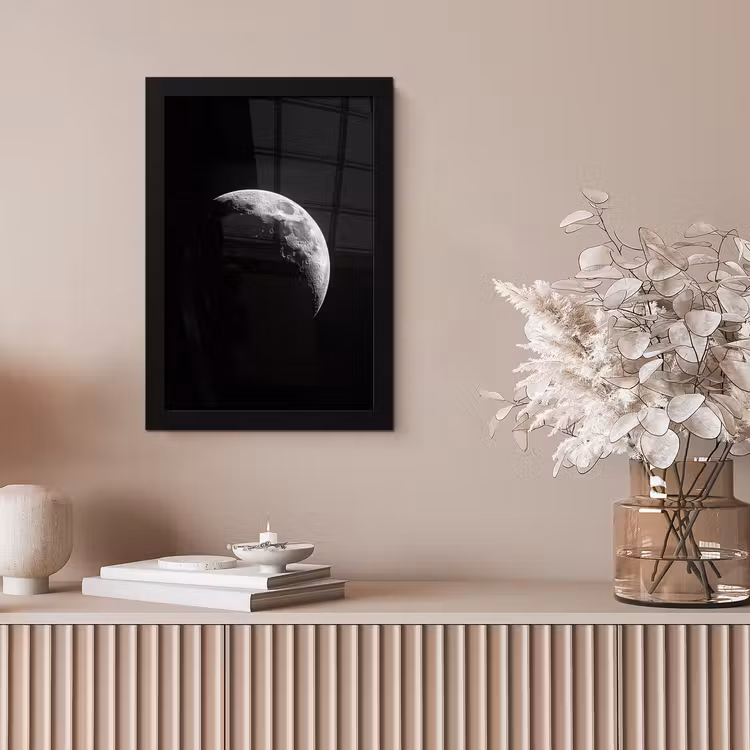 Maan - Hemel - Zwart - Schaduw fotolijst zwart zonder passe partout klein -sfeer5