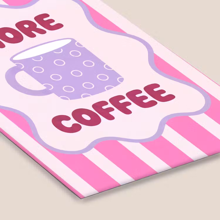 More coffee - Roze - Paars - Strepen - Mok fotolijst zwart zonder passe partout klein -zsfeer6