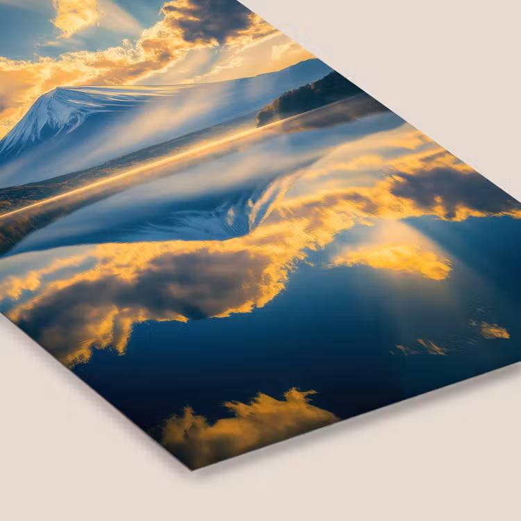 Berg - Rivier - Zonsondergang fotolijst zwart zonder passe partout klein -zsfeer6