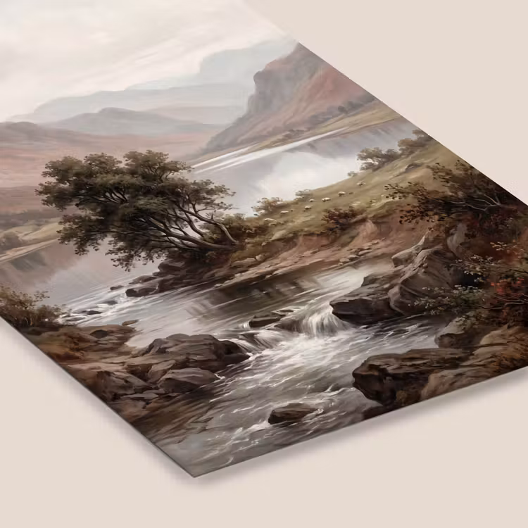 Berglandschap - Meer - Bergen - Vallei - Klassiek fotolijst zwart zonder passe partout klein -zsfeer6