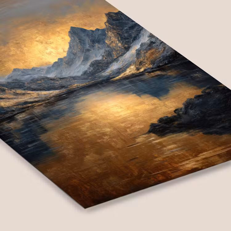 Berglandschap met Gouden Zonsondergang fotolijst zwart zonder passe partout klein -zsfeer6