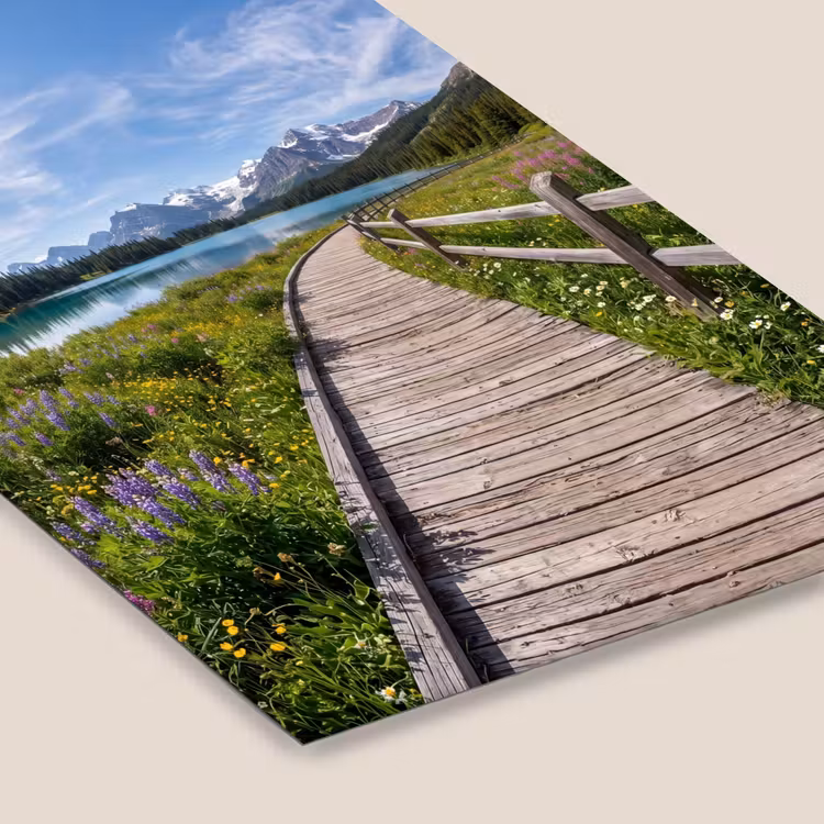 Bergen - Meer - Landschap - Blauw fotolijst zwart zonder passe partout klein -zsfeer6