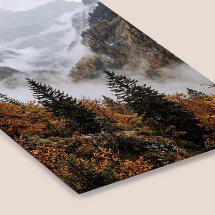 Bergen - Vallei - Mist - Herfst - Natuur fotolijst zwart zonder passe partout klein -zsfeer6