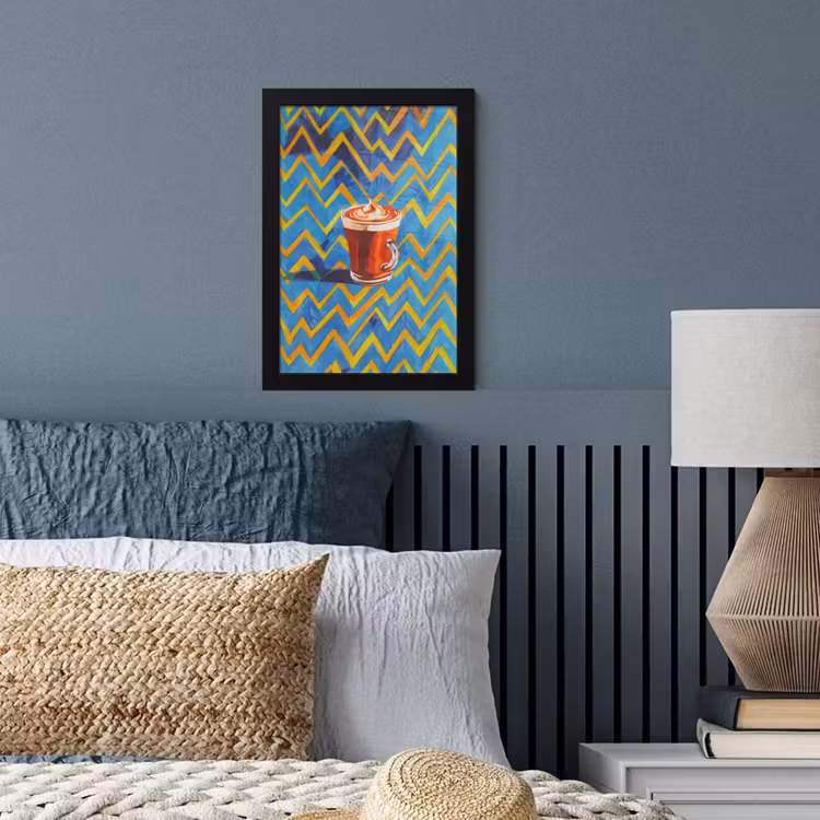 Mok - Koffie - Zigzag - Slagroom fotolijst zwart zonder passe partout klein -sfeer3