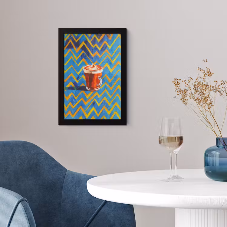 Mok - Koffie - Zigzag - Slagroom fotolijst zwart zonder passe partout klein -sfeer4